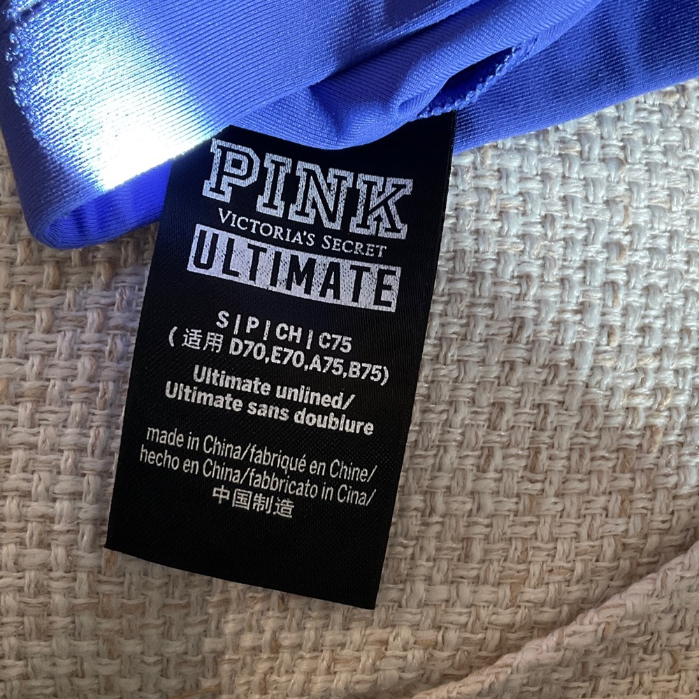 PINK Victoria's Secret Purple Sports Bra Cross Straps In Front And Back Small - Picture 2 of 3